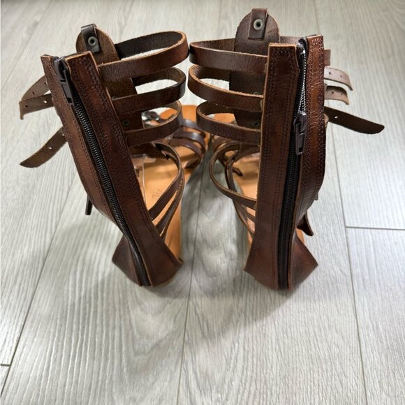 Sandalo Brown Hand Made Greek Gladiator Buckle Sandals - Picture 3 of 9